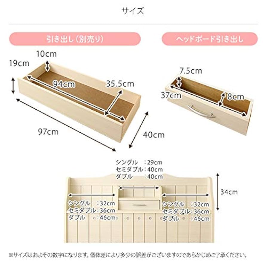 Amazon｜ベッド ダブル ベッドフレームのみ 引き出し別売り